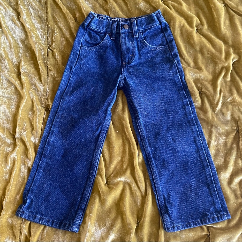 Vintage Rustler Blue Denim Jeans with stretch waistband Toddler 4